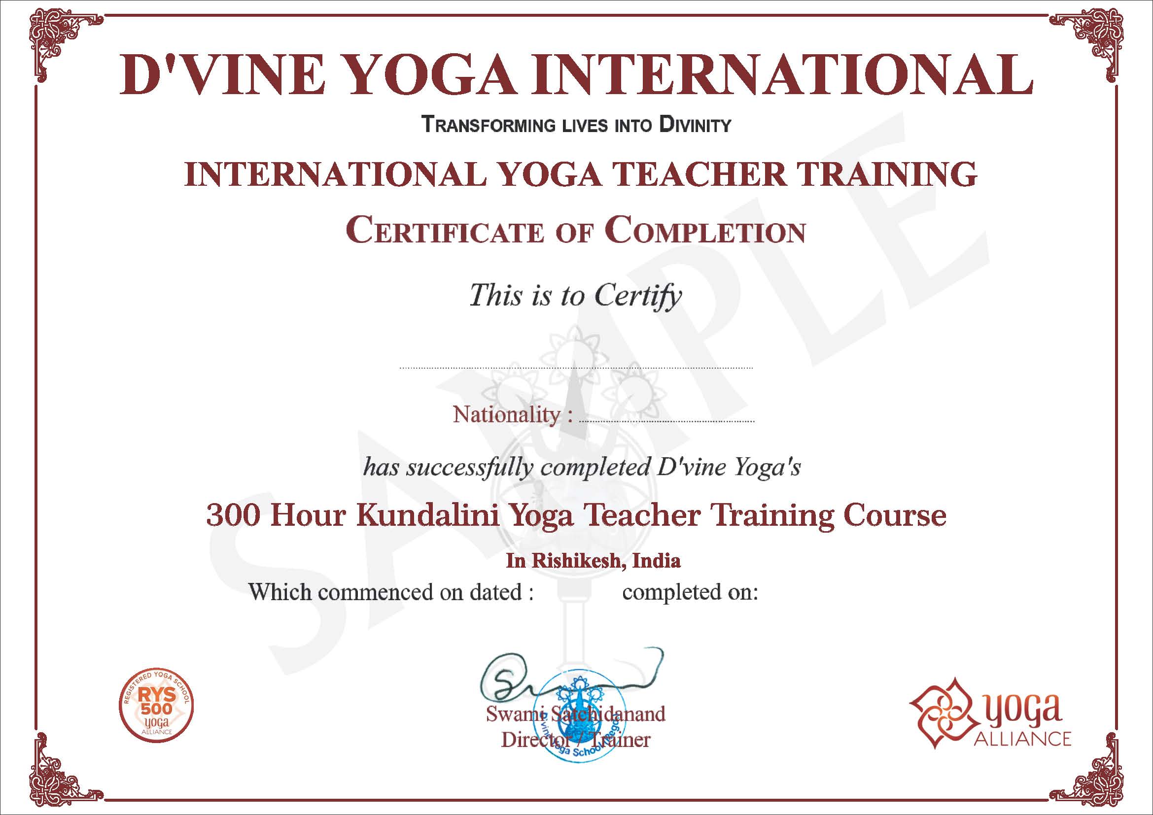 300 hour Kundalini  Yoga Teacher Training Course  in Rishikesh